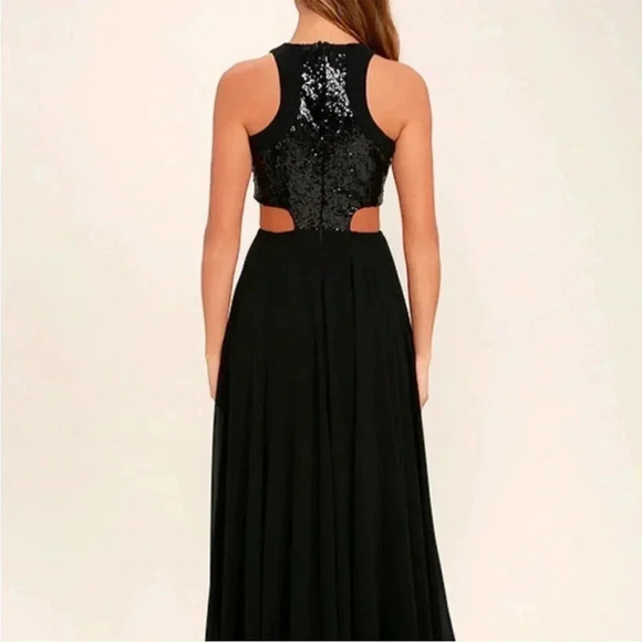 Lulus black chiffon sequin maxi dress - Picture 3 of 13